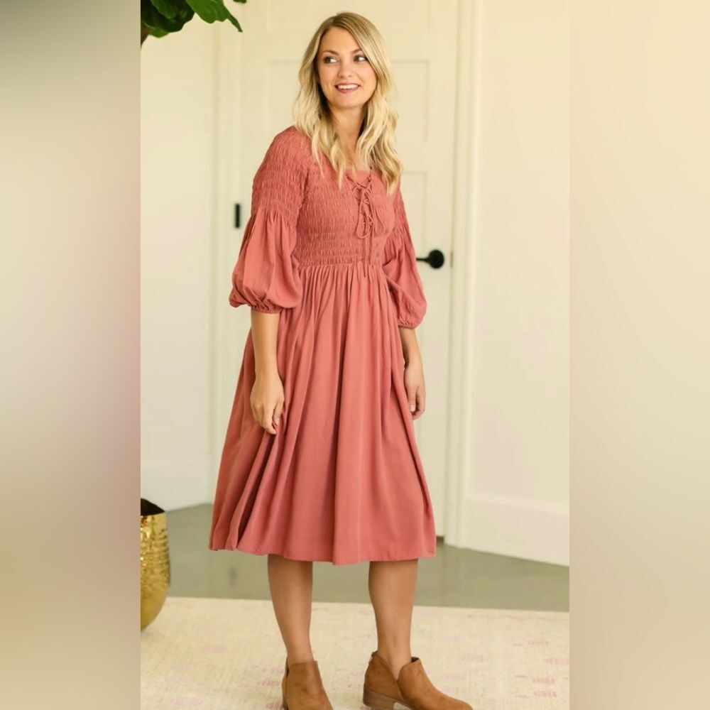 Roolee Dress New with Tags Size XL Renaissance Boho Pockets Ruched